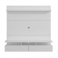 Manhattan Comfort 28852 City 62.99 Modern Floating Entertainment Center with Media Shelves in White Gloss